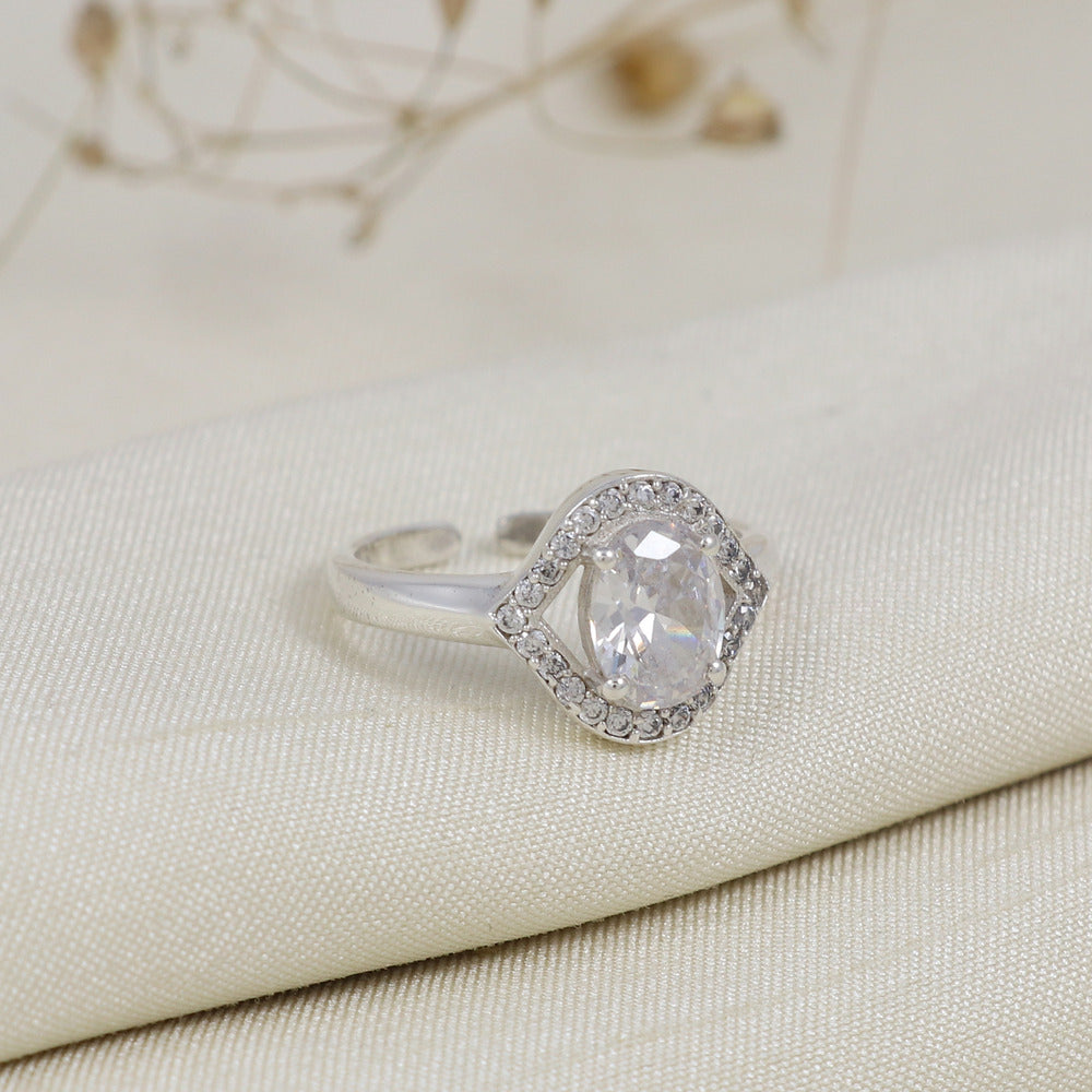 925 Silver CZ Stone Ring