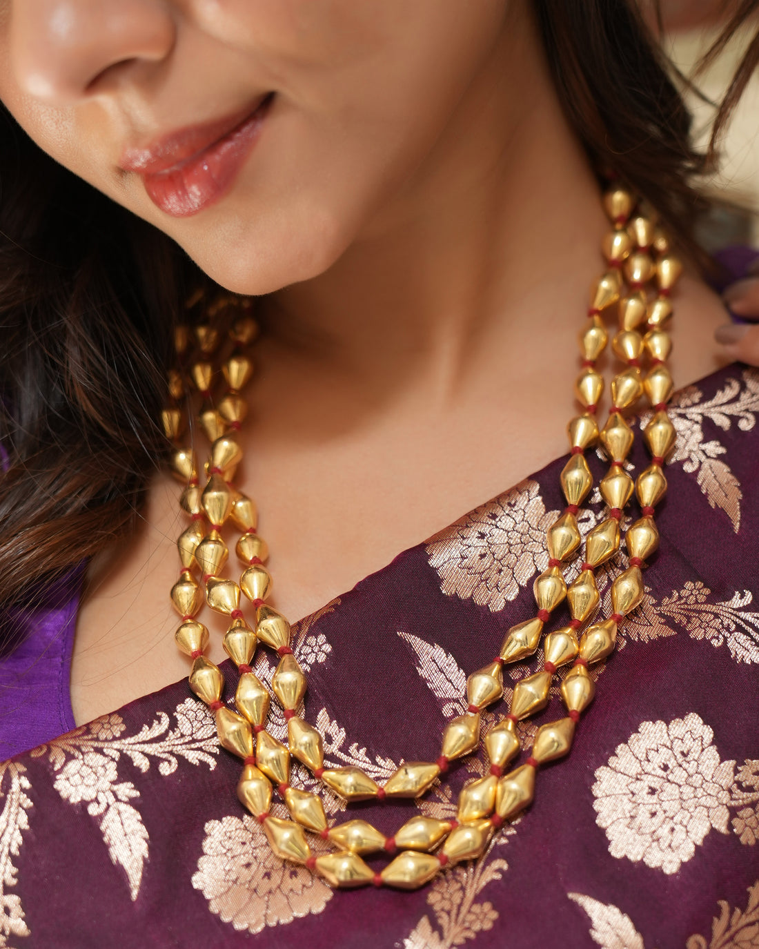 Gold Tone  Dholki Necklace