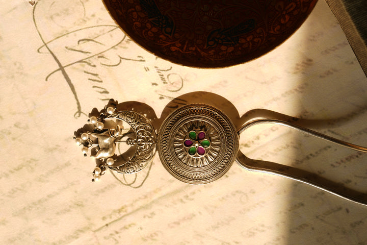 Oxidised Silver Pendant with Traditional Detailing