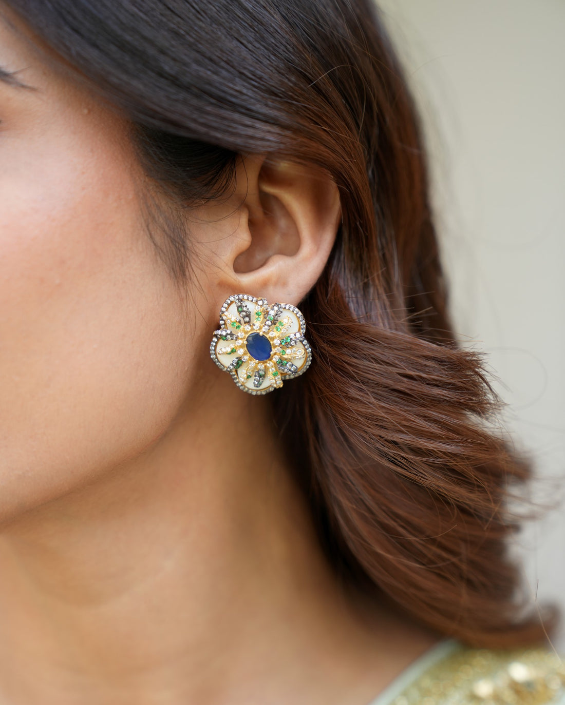 Flower stud Silver Earrings
