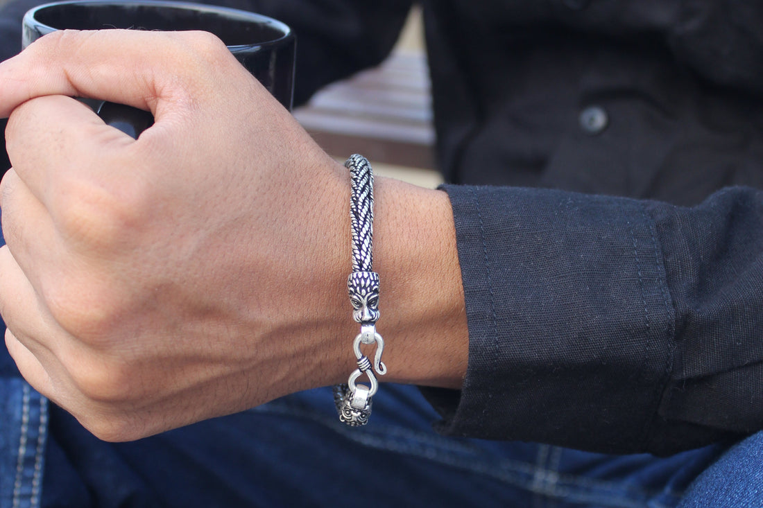 Silver Dragon Men's Bracelet