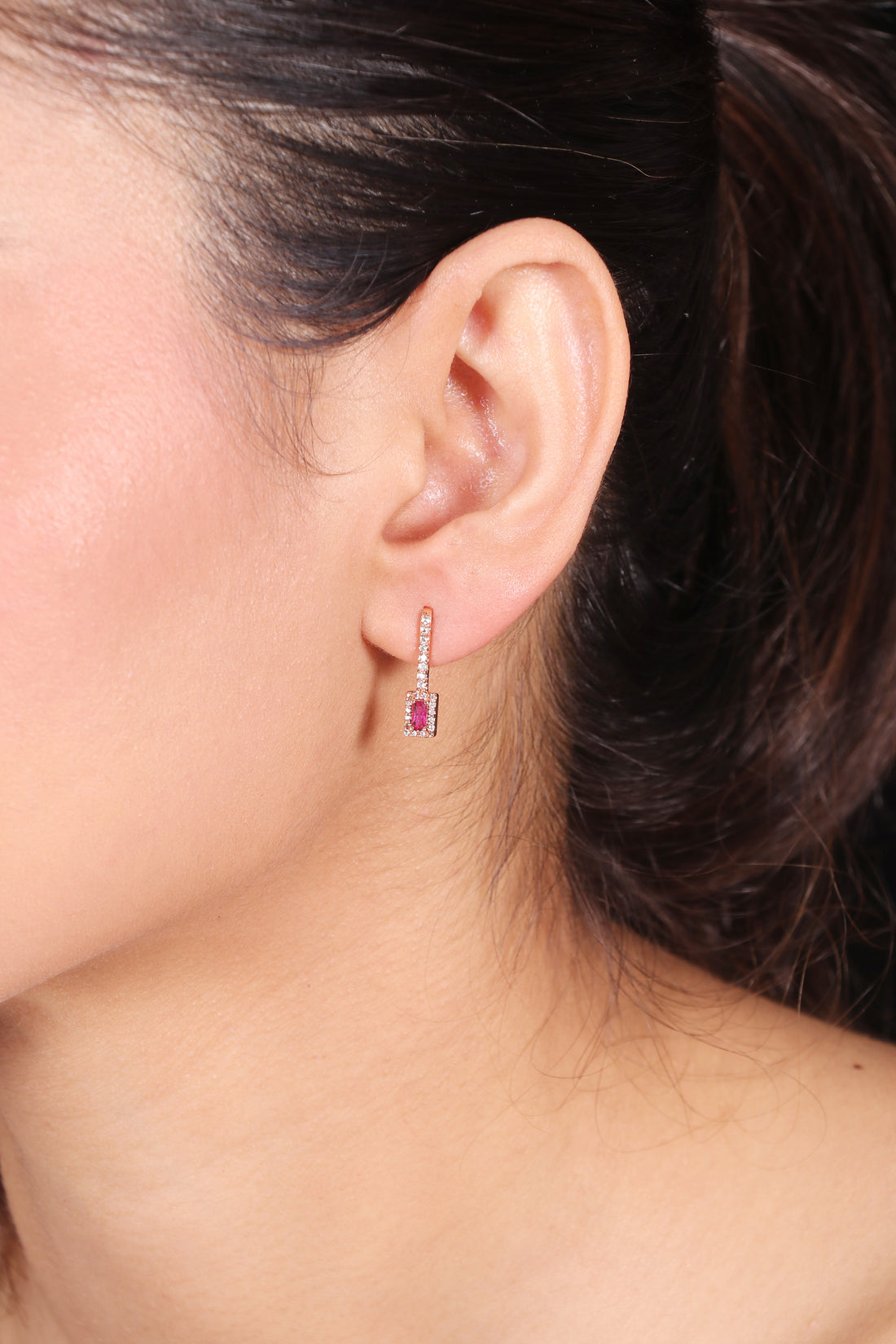 Silver Rose Gold Plated Earrings