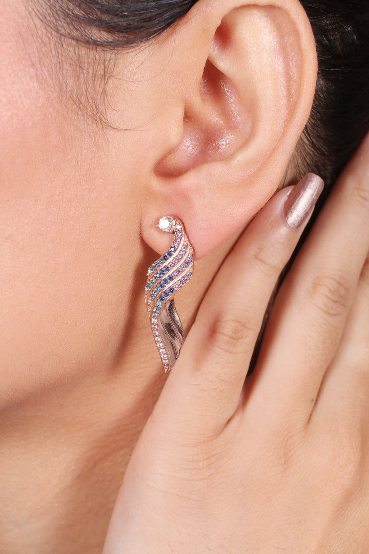 Silver Shining Wave Earrings