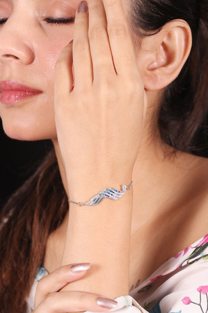 Silver Shining Wavy Bracelet 