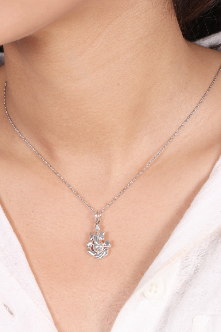 Silver Ganesha God Pendant