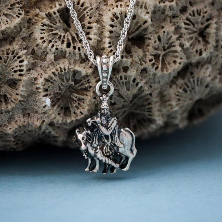 Silver Lord Krishna Pendant