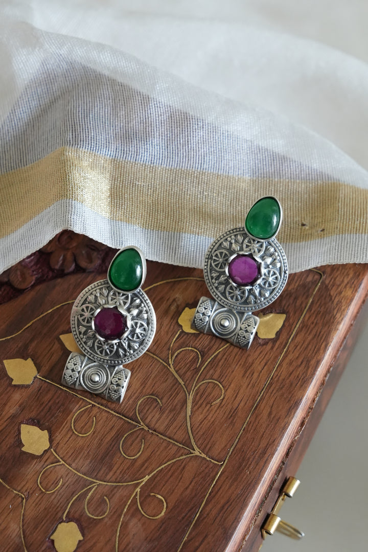 Oxidised Silver Earring