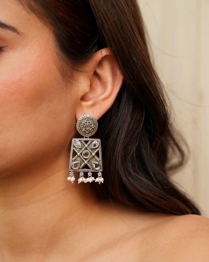 Oxidised Silver Earrings 