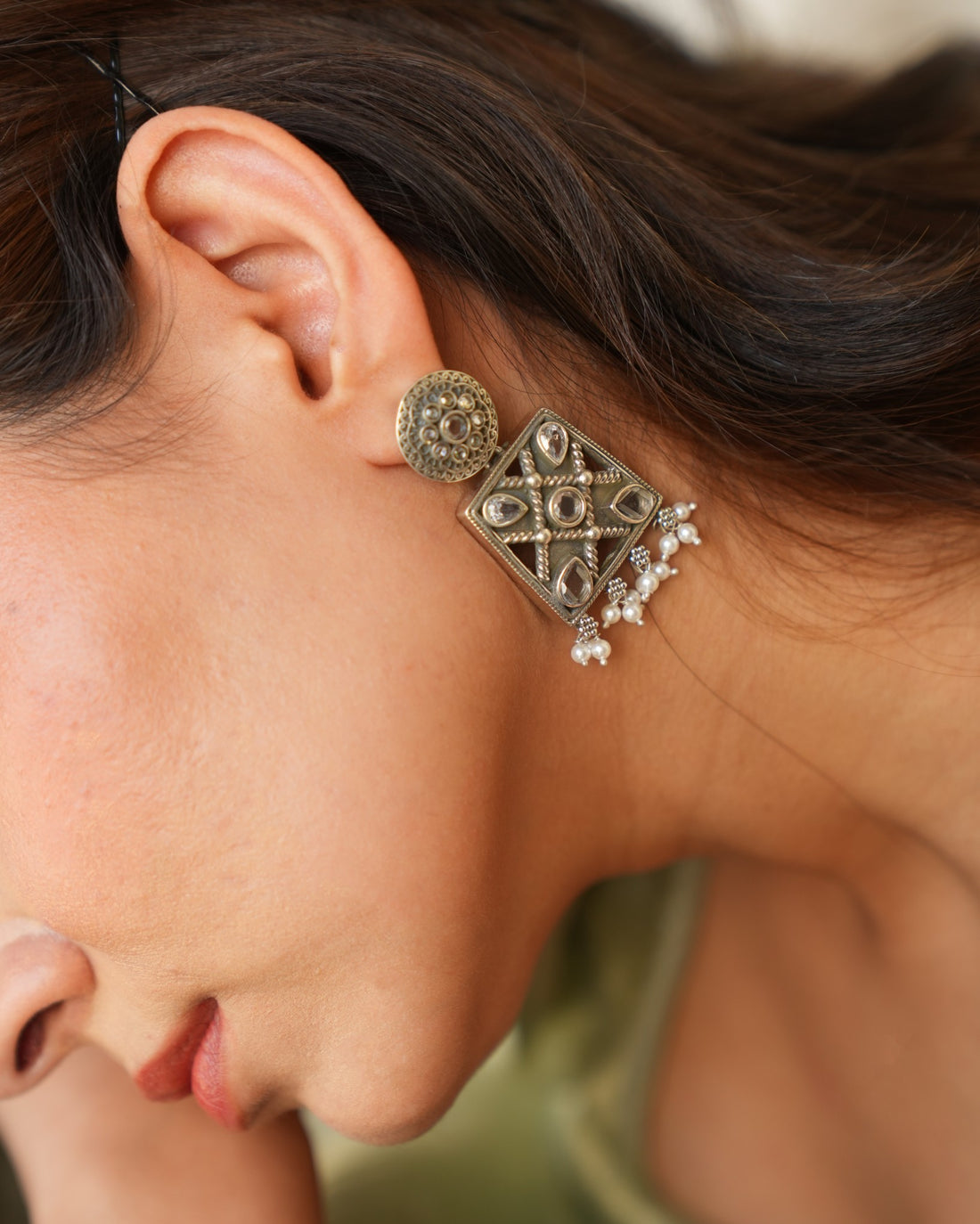 Oxidised Silver Earrings 