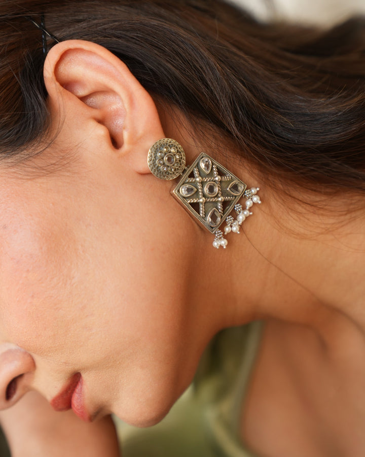 Oxidised Silver Earrings 