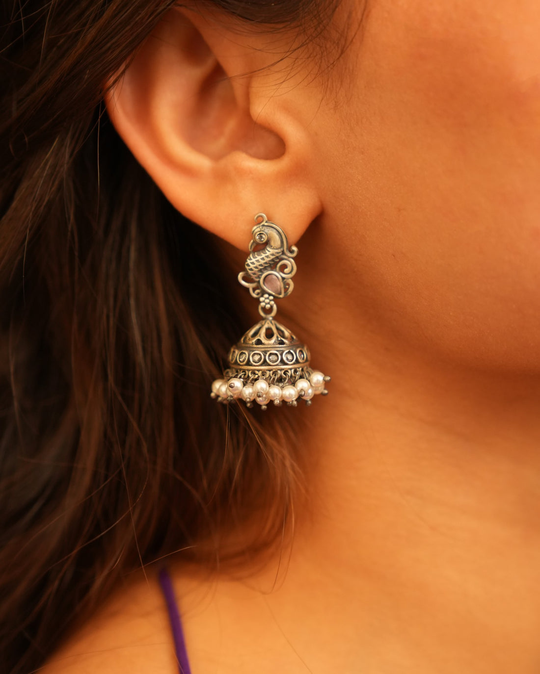 Oxidised Silver Earrings 
