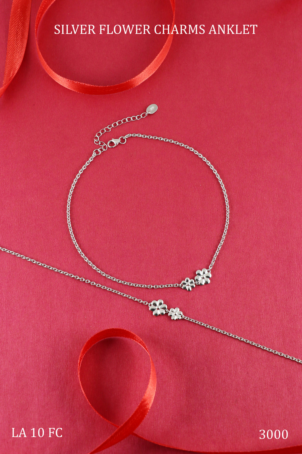 Silver motif anklet