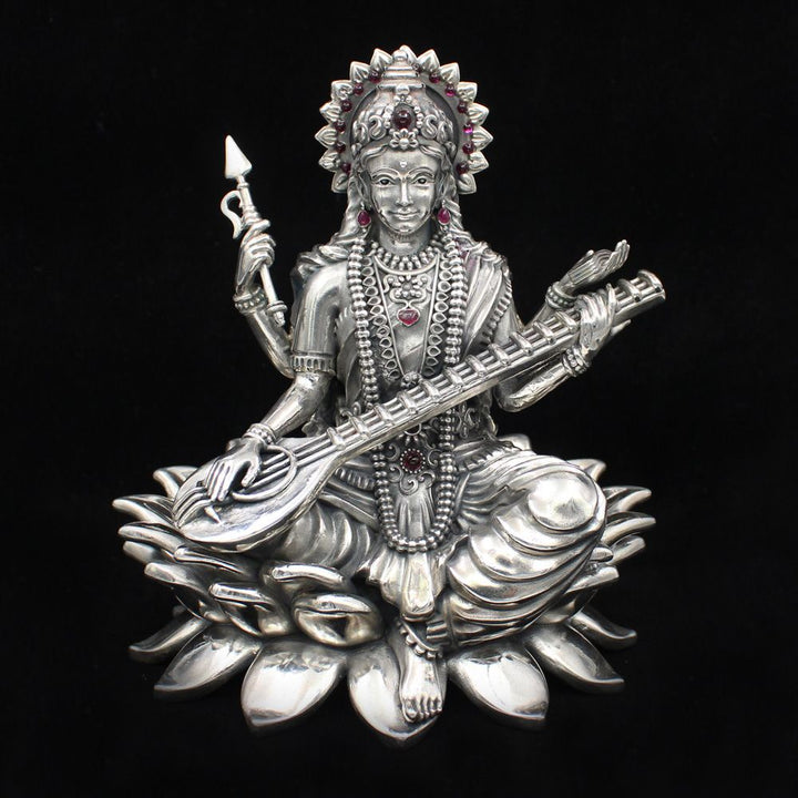 Silver Saraswatiji Murti