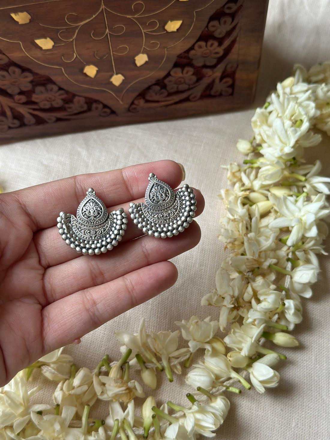 Silver Oxidised Earrings