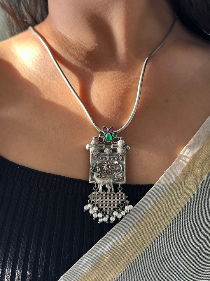  Silver Oxidised Pendant