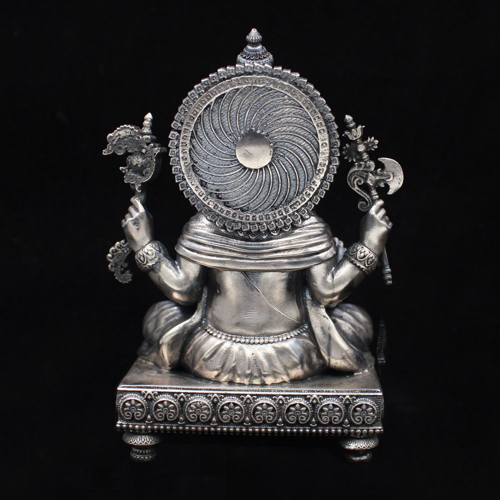 silver ganesh murti