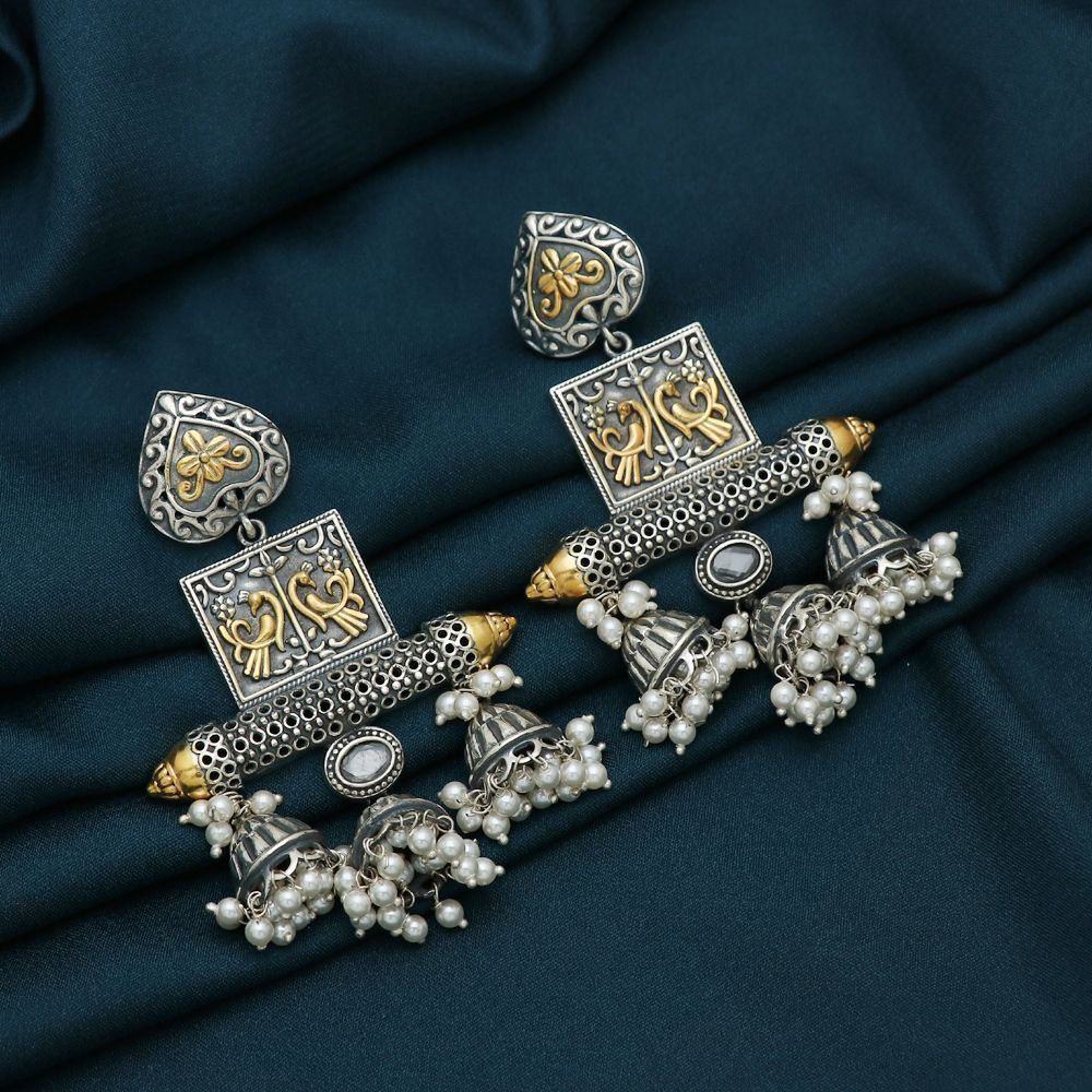 Silver Jhumka Earrings