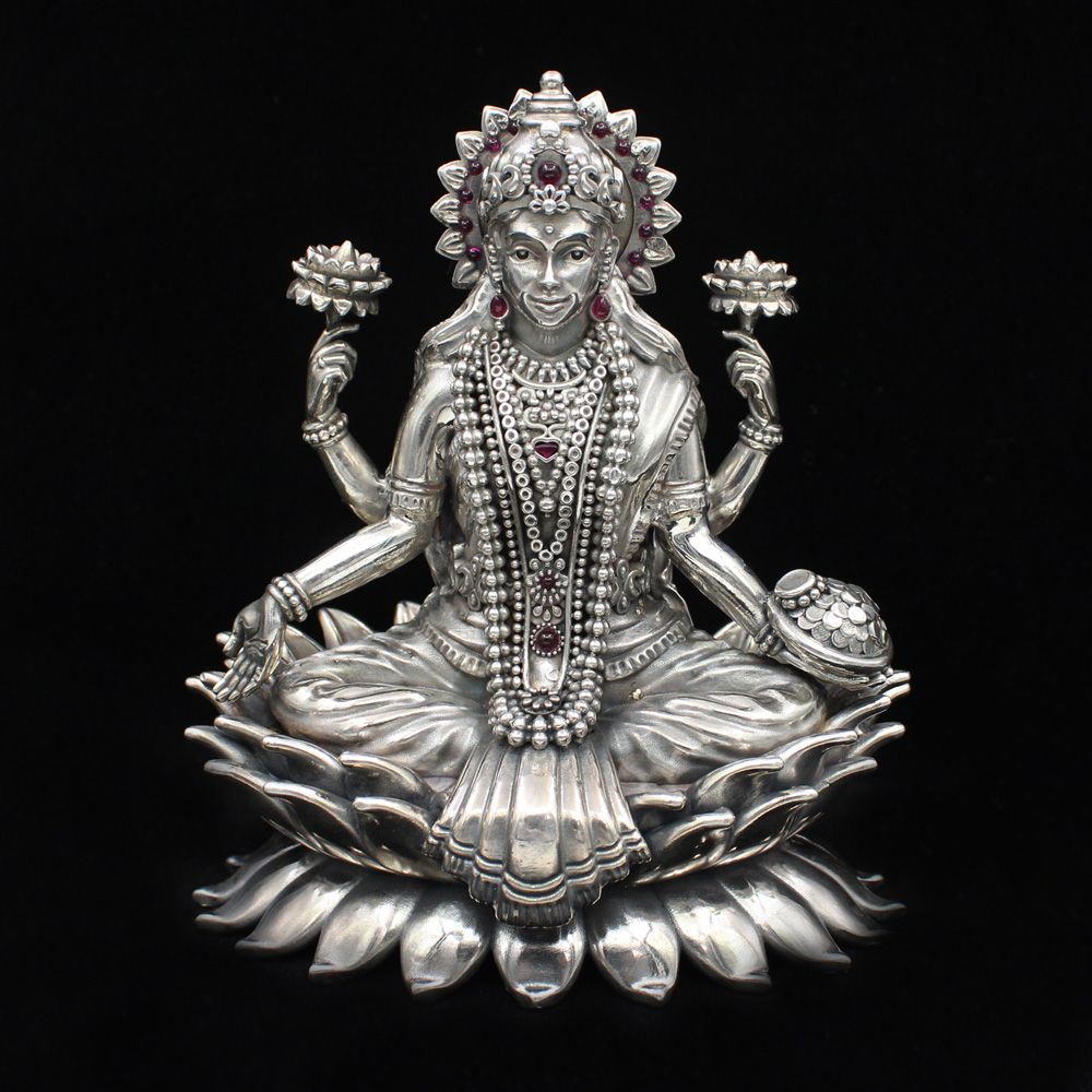 Silver Laxmi Idol Murti