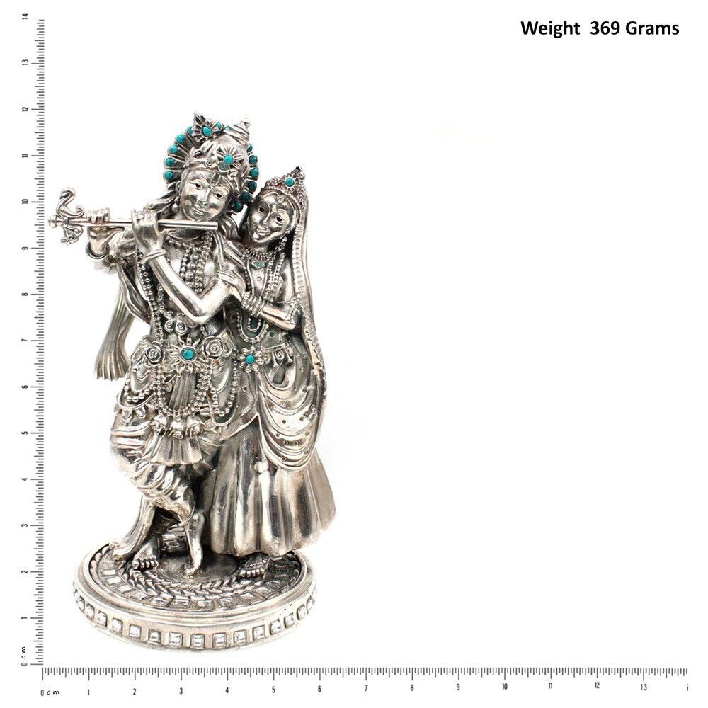 Radha Krishna Silver Idol