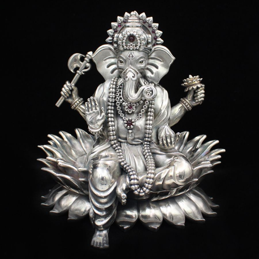 Silver Ganesh Idol Murti