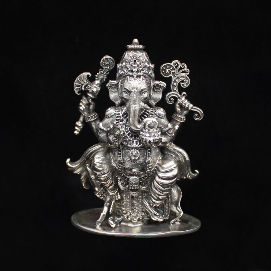 Vinayaka Ganesh silver idol