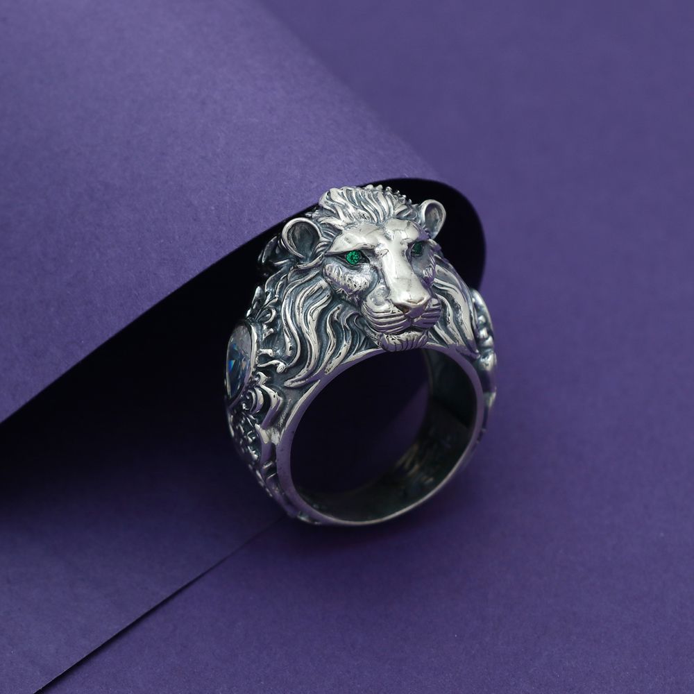 Jungle King Lion Head Ring Men Fancy Crown Look Design Jewellery Christmas  Gift | eBay