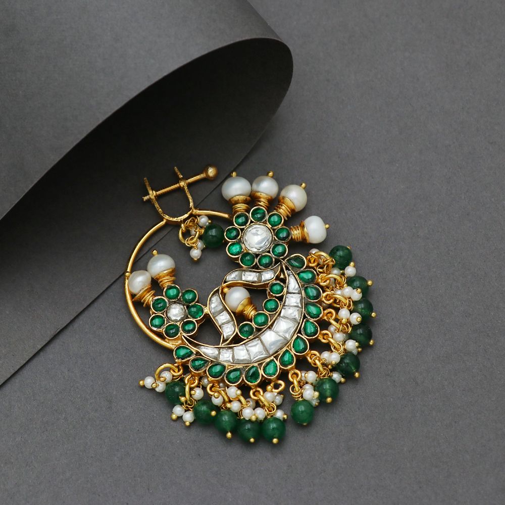 Karizma Jewels Golden And Red real gold nose stud 14k ethnic indian  piercing nose ring push pin gnp-180 at Rs 1258/piece in Jalandhar