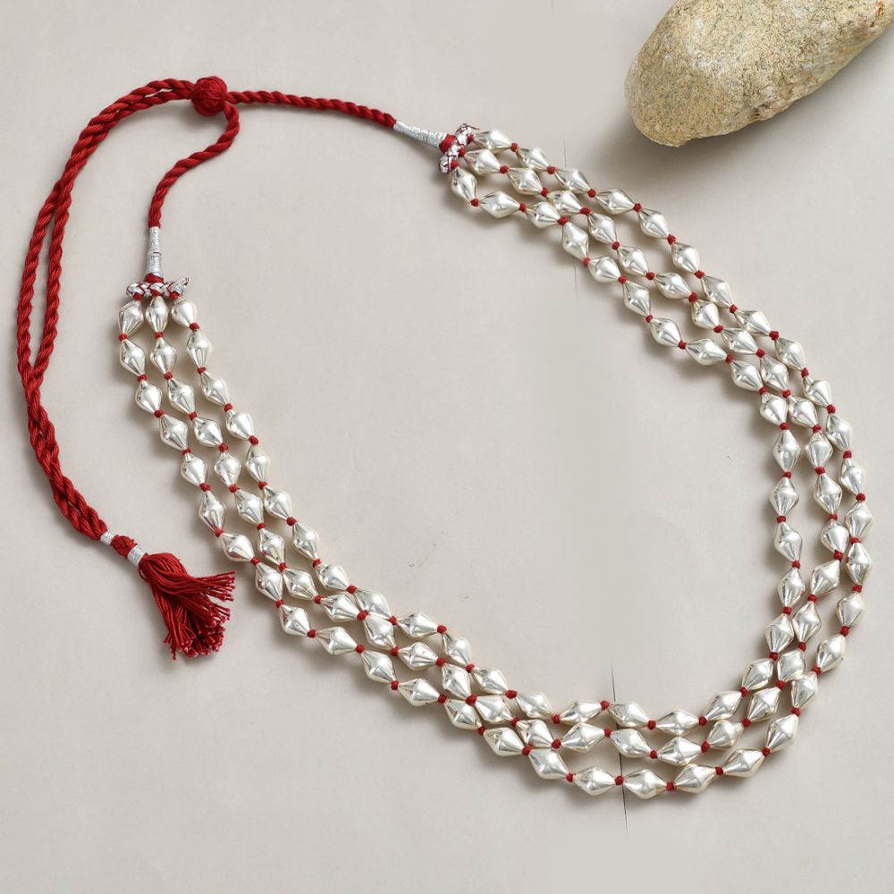 Whiting & Davis Brushed Silver Bead Necklace – 24 Wishes