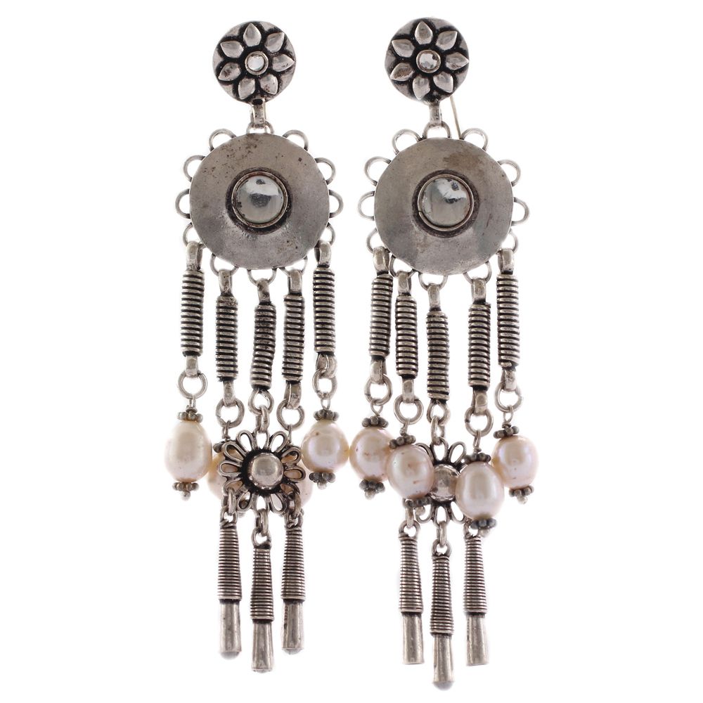 Buy Yellow Chimes Fashion Crystal Tone Long Dangler Earring Long Danglers  Earrings Silver for Girls and Women Online at Best Prices in India -  JioMart.