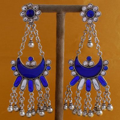 Silver Earrings With Stones
