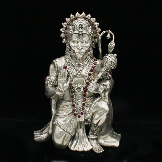 Lord Hanuman Silver Idol