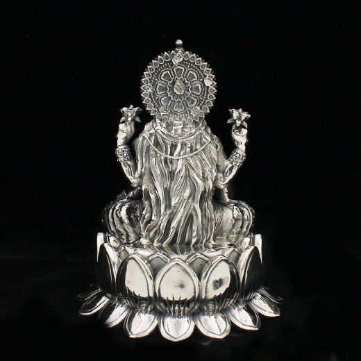 Goddess Lakshmi pure silver idol