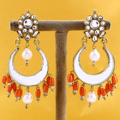 Gold Plated Silver Stones Earrings