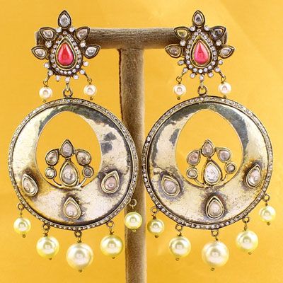 Kundan Silver Earrings Online