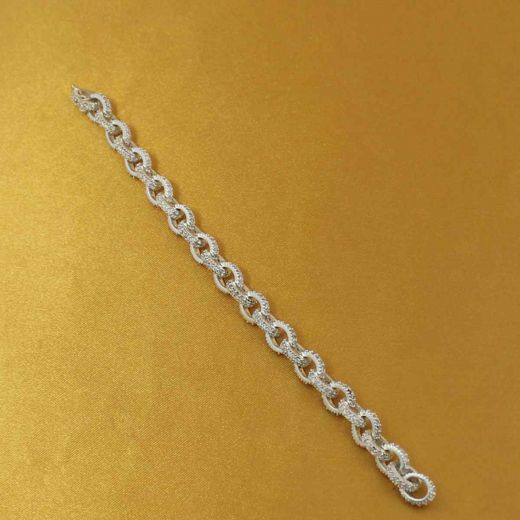 Belcher Chain Styled Pure Silver Stone Bracelet