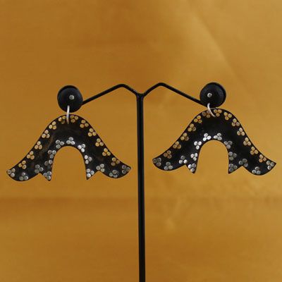 Rajasthani Art Latest Silver Wood Earrings Online