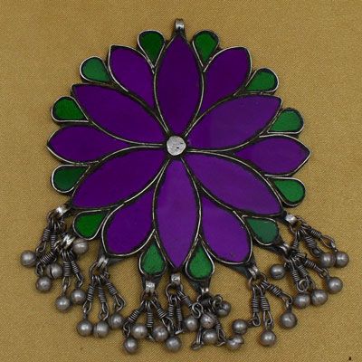 Indian Silver Stone Pendant