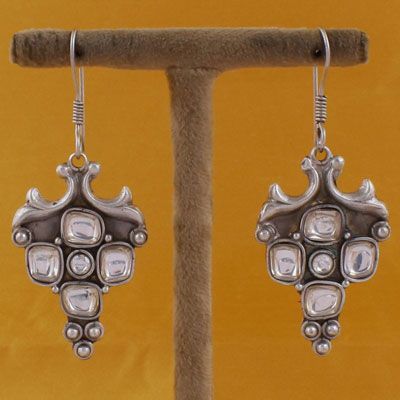 Pure Silver Kundan Earrings