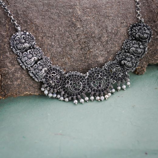 Spinel Stones Silver Necklace