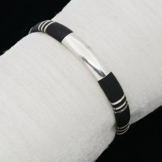 Plain silver unisex bracelet