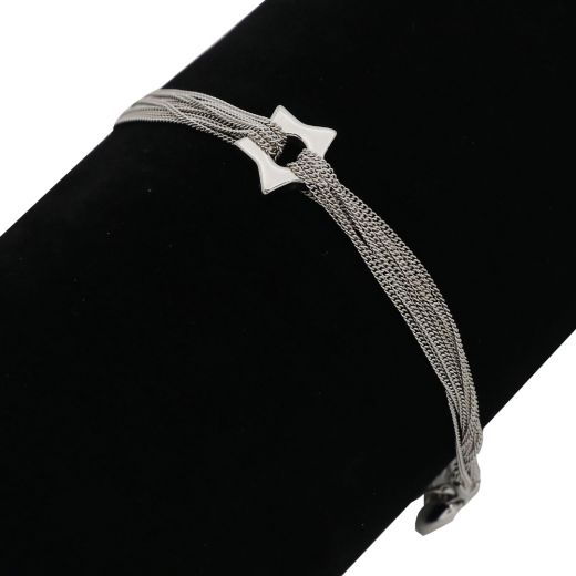 Star shape silver bracelet for women