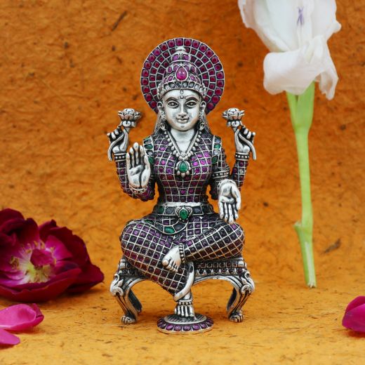 Goddess Laxmi Silver Idol 