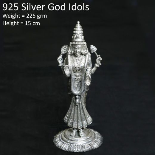 Lord Laxmi Silver Idol Murti
