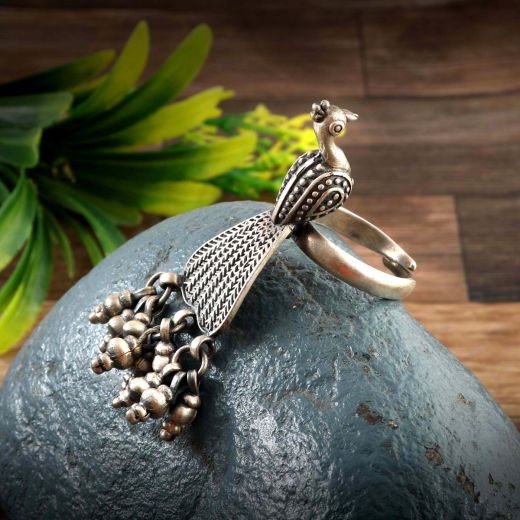 Silver Peacock Ring