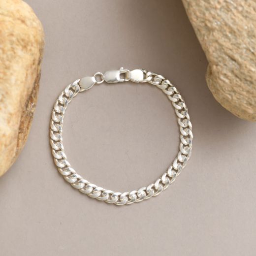 Plain Silver Bracelet For Men