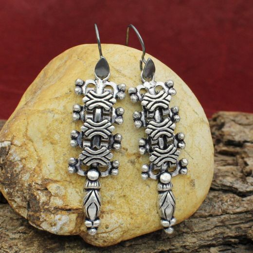 Oxidized silver earrings in unique design