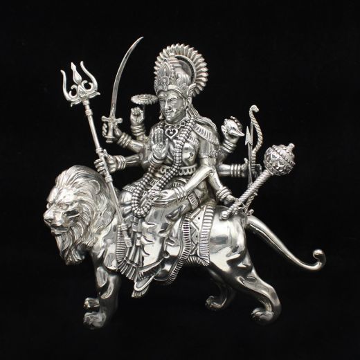 Durga Maa Silver Idol