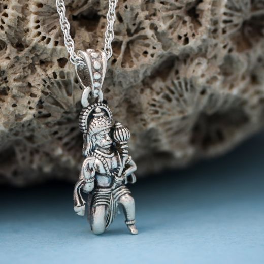 Lord Hanuman silver pendant