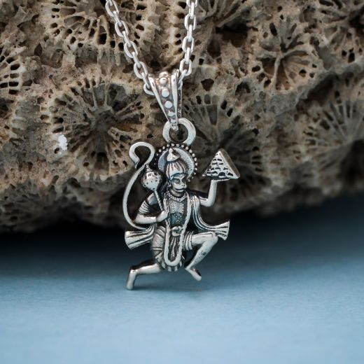 Silver pendant Lord hanuman