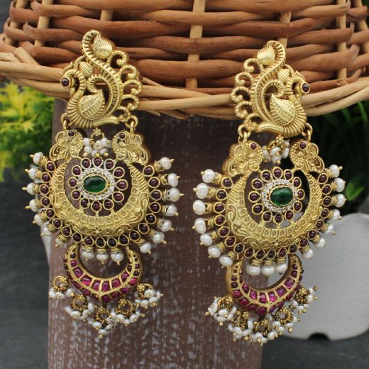 Gold Plated Temple Sterling Silver Earring